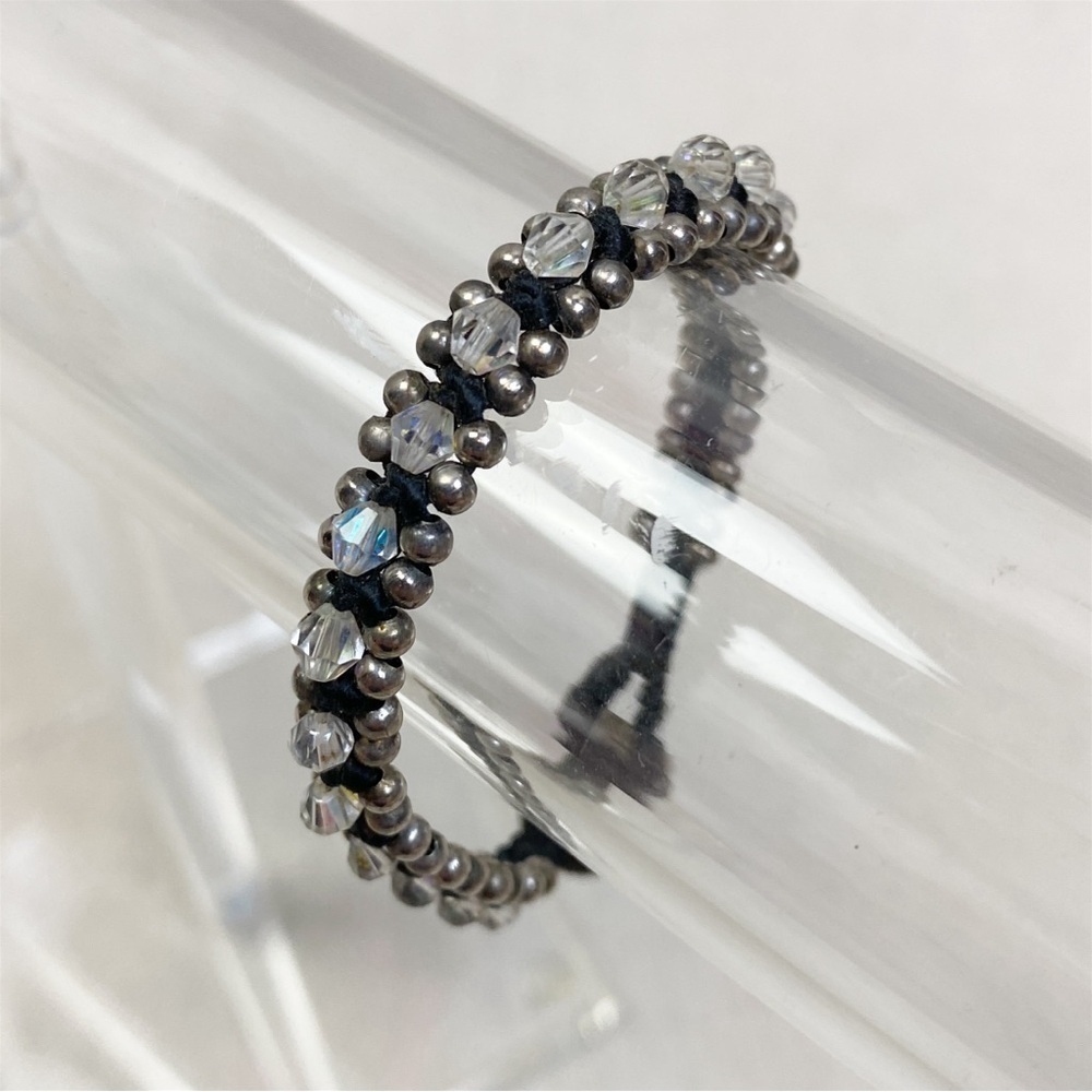 Black and silver wrap bracelet